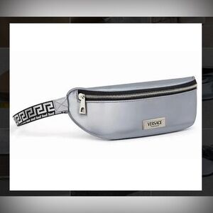 Versace Fragrances Perfume Silver Belt Bag Travel Pouch Fanny Pack Dust Bag New